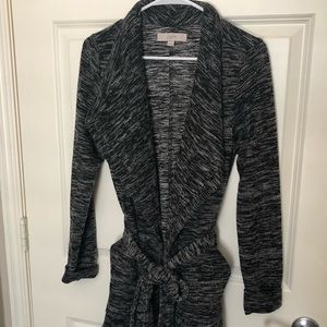 Loft Belted Long Open Front Cardigan - EUC!